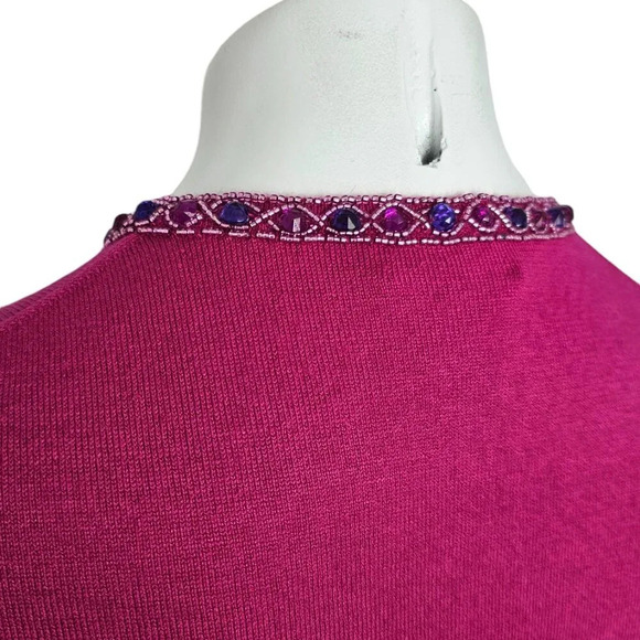 Tibi Womens Silk Angora Jewelled Button Front Cardigan Size Medium 3/4 Sleeve - Picture 6 of 8